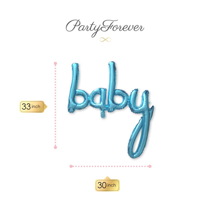 PartyForever Baby Boy Balloon Light Blue for Baby Shower Decorations and Supplies, Boy Gender Reveal Party Foil Balloons Banner Letters - Image 3